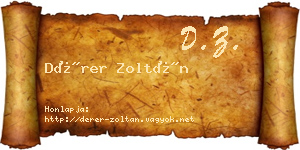 Dérer Zoltán névjegykártya