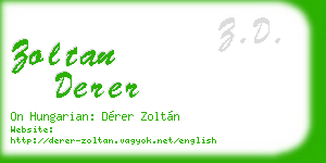 zoltan derer business card